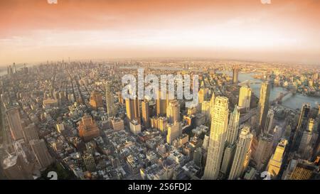 Ein Bild von Manhattan New York von oben Stockfoto