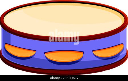 Tambourine-Trommel-Symbol. Cartoon des Tambourin-Trommelvektorsymbols für Web-Design isoliert auf weißem Hintergrund. Tambourine-Trommelsymbol, Cartoon-Stil Stock Vektor