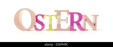3D-Illustration des Wortes ostern in deutscher Sprache Stockfoto
