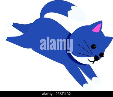 Verspieltes Katzenlaufsymbol. Cartoon des verspielten Katze laufenden Vektor-Icons für Web-Design isoliert auf weißem Hintergrund. Verspieltes Katzenlaufsymbol im Cartoon-Stil Stock Vektor