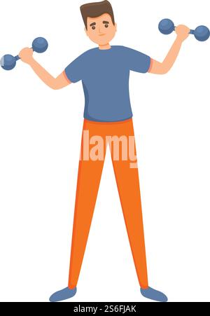 Das Symbol für die Kurzhanteln im Fitnessstudio. Cartoon von Gym Kurzhanteln Vektor-Symbol für Web-Design isoliert auf weißem Hintergrund. Fitnessraum-Kurzhanteln-Symbol, Cartoon-Stil Stock Vektor