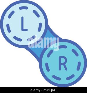 Symbol für Kontaktlinsengehäuse. Kontur Kontaktlinsengehäuse Vektor-Symbol für Webdesign isoliert auf weißem Hintergrund. Symbol für Kontaktlinsengehäuse, Umrissstil Stock Vektor