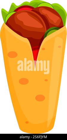 Falafel-Symbol für Kebab. Zeichentrick des Kebab Falafel Vektorsymbols für Webdesign isoliert auf weißem Hintergrund. Kebab Falafel-Ikone, Cartoon-Stil Stock Vektor