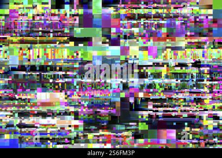 Illustration eines stilistischen abstrakten Glitchhintergrunds Stockfoto