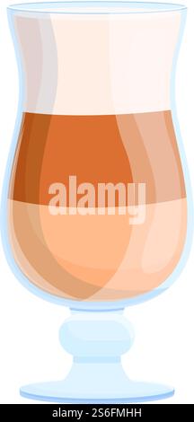 Latte Cappuccino Symbol. Cartoon von Latte Cappuccino Vektor-Symbol für Web-Design isoliert auf weißem Hintergrund. Latte Cappuccino-Symbol, Cartoon-Stil Stock Vektor