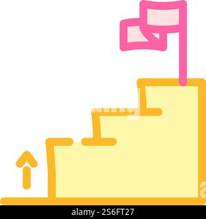 Farbsymbolvektor für die Erreichung des Geschäftsziels. Zielerreichungszeichen für das Unternehmen. Isolierte Symboldarstellung. Vektorillustration für Farbsymbole zur Erreichung des Geschäftsziels Stock Vektor