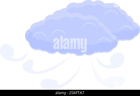Symbol für windige Wolken. Cartoon des windigen Wolken Vektorsymbols für Webdesign isoliert auf weißem Hintergrund. Windige Wolken-Symbol, Cartoon-Stil Stock Vektor