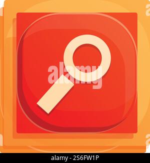 Symbol für die Benutzeroberfläche der Suchschaltfläche. Cartoon des Suchschaltfläche-Vektorsymbols für Webdesign isoliert auf weißem Hintergrund. Symbol für die Suchschaltfläche, Cartoon-Stil Stock Vektor