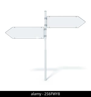 Ein Bild von einem leeren Schild mit zwei Pfeilen Stockfoto