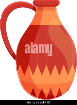 Amphoreisenweinsymbol. Cartoon des Amphorenweinvektorsymbols für Webdesign isoliert auf weißem Hintergrund. Amphorenweinikone im Cartoon-Stil Stock Vektor