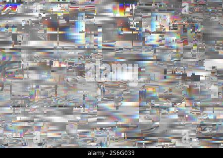 Illustration eines stilistischen abstrakten Glitchhintergrunds Stockfoto