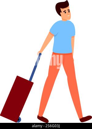 Symbol für die Reisetasche des Mannes. Cartoon des Mannes Reisetasche Vektor-Symbol für Web-Design isoliert auf weißem Hintergrund. Mann Reisetasche Symbol, Cartoon Stil Stock Vektor