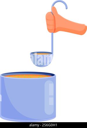 Symbol für Suppenpfanne. Cartoon des Suppe Pfanne Vektor-Icons für Web-Design isoliert auf weißem Hintergrund. Suppenpfanne-Symbol, Cartoon-Stil Stock Vektor