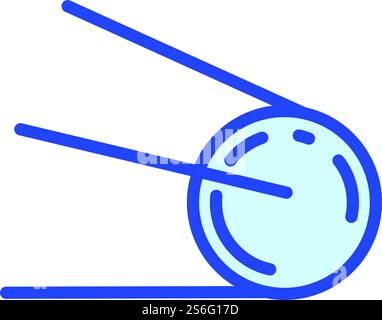 Symbol für Space Satellit. Konturraum-Satellitenvektorsymbol für Webdesign isoliert auf weißem Hintergrund. Space Satellit Symbol, Umrissstil Stock Vektor