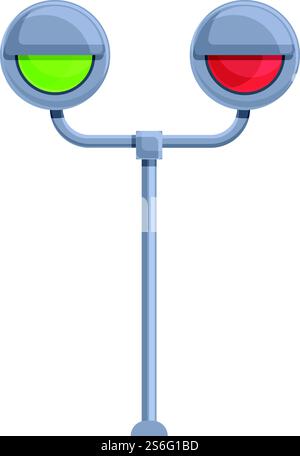 Ampeln in der U-Bahn-Symbol. Cartoon der Ampeln im Metro-Vektor-Symbol für Web-Design isoliert auf weißem Hintergrund. Ampeln im Metrosymbol im Cartoon-Stil Stock Vektor