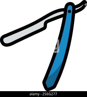 Rasiermesser-Symbol. Editierbare Dicke Kontur Mit Farbfülldesign. Vektorgrafik. Stock Vektor
