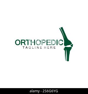 Orthopädische Gesundheit Knochen Logo Vektor Illustration Designvorlage, Knie Knochen Logo Designs Konzept, Gesundheit Knochen Logo Symbol Symbol Stock Vektor
