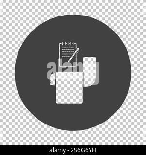 Die Bedienung Nimmt Das Symbol Oder. Stencil Design auf dem Transparency Grid subtrahieren. Vektorgrafik. Stock Vektor