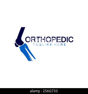 Orthopädische Gesundheit Knochen Logo Vektor Illustration Designvorlage, Knie Knochen Logo Designs Konzept, Gesundheit Knochen Logo Symbol Symbol Stock Vektor
