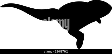 Silhouette des Zwergtrikots mit drei Zehen. Glatte und saubere Leitungen. Hohe, detailreiche Silhouette des Zwergtrikots mit drei Zehen. Vektorabbildung... Biber-Silhouetten-Set Stock Vektor