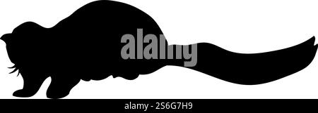 Rote Panda-Silhouette. Glatte und saubere Leitungen. Hohe, detailreiche Silhouette in rotem Panda. Vektorabbildung... Wölfe und marder Silhouetten gesetzt Stock Vektor