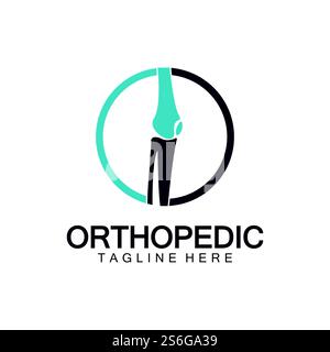Orthopädische Gesundheit Knochen Logo Vektor Illustration Designvorlage, Knie Knochen Logo Designs Konzept, Gesundheit Knochen Logo Symbol Symbol Stock Vektor