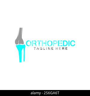 Orthopädische Gesundheit Knochen Logo Vektor Illustration Designvorlage, Knie Knochen Logo Designs Konzept, Gesundheit Knochen Logo Symbol Symbol Stock Vektor