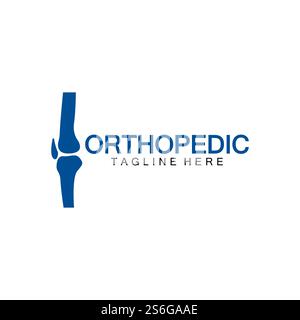 Orthopädische Gesundheit Knochen Logo Vektor Illustration Designvorlage, Knie Knochen Logo Designs Konzept, Gesundheit Knochen Logo Symbol Symbol Stock Vektor