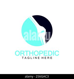Orthopädische Gesundheit Knochen Logo Vektor Illustration Designvorlage, Knie Knochen Logo Designs Konzept, Gesundheit Knochen Logo Symbol Symbol Stock Vektor