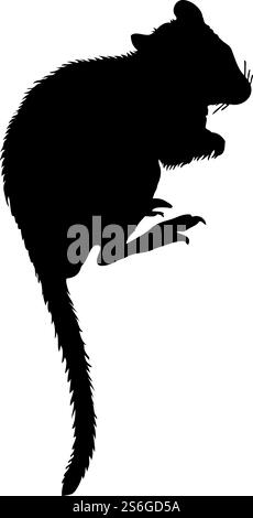 Die Silhouette der Kängururatte. Glatte und saubere Leitungen. Hohe, detailreiche Silhouette der Kängururatte. Vektorabbildung... Biber-Silhouetten-Set Stock Vektor