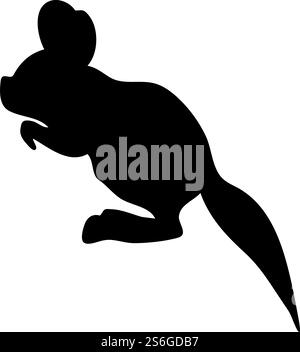 Silhouette aus fettbesetztem Jersey. Glatte und saubere Leitungen. Hohe, detailreiche Silhouette aus Jersey mit fettbesetztem Tail. Vektorabbildung... Silhouetten von Nagetieren Stock Vektor