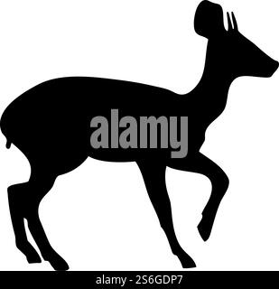 Oribi Antilopensilhouette. Glatte und saubere Leitungen. Detailreiche Oribi Antilopensilhouette. Vektorabbildung... Silhouetten von Hirschen und Ziegen Stock Vektor