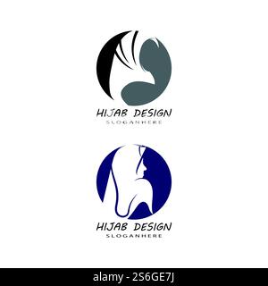 Muslima hijab Logo template Vector Illustration Design Stock Vektor