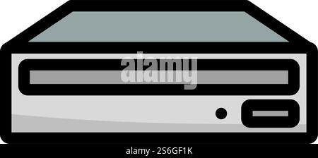 CD-ROM-Symbol. Editierbare Fett Formatigte Kontur Mit Farbfüllungsdesign. Vektorgrafik. Stock Vektor