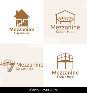 Bodenbelag Logo für Parkett Holz oder Vinyl Hartholz Granit Titel Vektor Design Stock Vektor