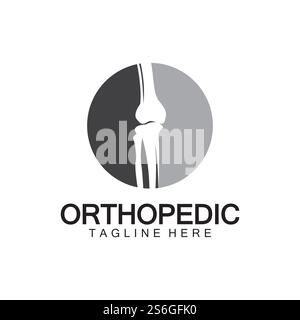Orthopädische Gesundheit Knochen Logo Vektor Illustration Designvorlage, Knie Knochen Logo Designs Konzept, Gesundheit Knochen Logo Symbol Symbol Stock Vektor