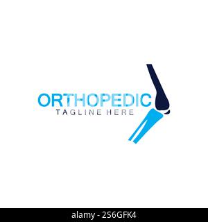 Orthopädische Gesundheit Knochen Logo Vektor Illustration Designvorlage, Knie Knochen Logo Designs Konzept, Gesundheit Knochen Logo Symbol Symbol Stock Vektor