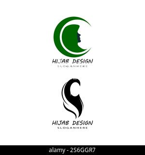 Muslima hijab Logo template Vector Illustration Design Stock Vektor
