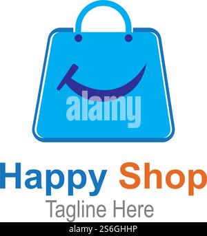 Happy Shop Logo Vorlage Design Vektor Stock Vektor