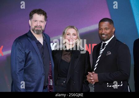 Seth Gordon, Cameron Diaz und Jamie Foxx beim Screening des Netflix Films 'Back in Action' im Zoo Palast. Berlin, 15.01.2025 Stockfoto