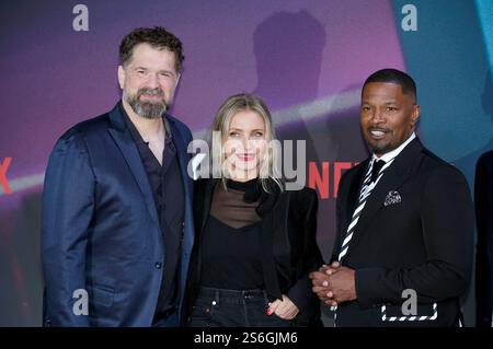 Seth Gordon, Cameron Diaz und Jamie Foxx beim Screening des Netflix Films 'Back in Action' im Zoo Palast. Berlin, 15.01.2025 Stockfoto
