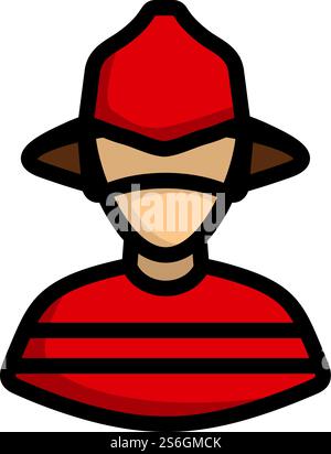 Feuerwehrsymbol. Editierbare Fett Formatigte Kontur Mit Farbfüllungsdesign. Vektorgrafik. Stock Vektor