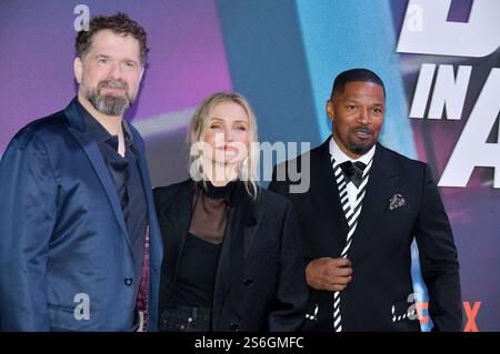 Seth Gordon, Cameron Diaz und Jamie Foxx beim Screening des Netflix Films 'Back in Action' im Zoo Palast. Berlin, 15.01.2025 Stockfoto