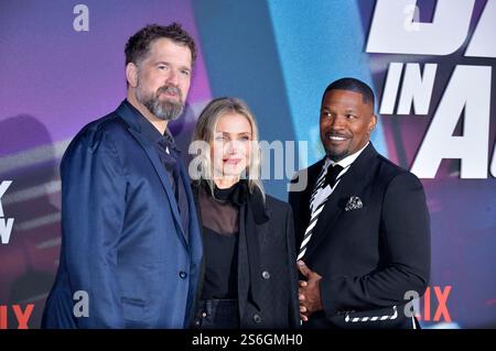 Seth Gordon, Cameron Diaz und Jamie Foxx beim Screening des Netflix Films 'Back in Action' im Zoo Palast. Berlin, 15.01.2025 Stockfoto