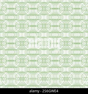 Nahtlos guillochiert. Dollar-Banknoten Geld Hintergrund Wasserzeichen Sicherheit Gravur Formen Vektormuster für Zertifikat. Illustration mit Banknoten- oder Diplom-Ornament-Gravur. Nahtlos guillochiert. Dollar-Banknoten Geld Hintergrund Wasserzeichen Sicherheit Gravur Formen Vektormuster für Zertifikat Stock Vektor