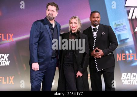 Seth Gordon, Cameron Diaz und Jamie Foxx beim Screening des Netflix Films 'Back in Action' im Zoo Palast. Berlin, 15.01.2025 Stockfoto
