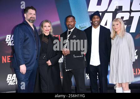 Seth Gordon, Cameron Diaz, Jamie Foxx, Datari Turner und Katja Hofem beim Screening des Netflix Films 'Back in Action' im Zoo Palast. Berlin, 15.01.2025 Stockfoto