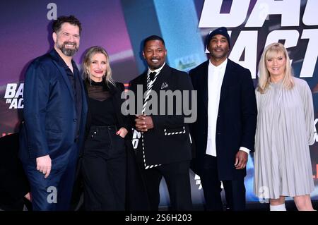 Seth Gordon, Cameron Diaz, Jamie Foxx, Datari Turner und Katja Hofem beim Screening des Netflix Films 'Back in Action' im Zoo Palast. Berlin, 15.01.2025 Stockfoto