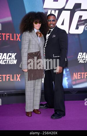 Jamie Foxx mit Tochter Annalise Bishop beim Screening des Netflix Films 'Back in Action' im Zoo Palast. Berlin, 15.01.2025 Stockfoto