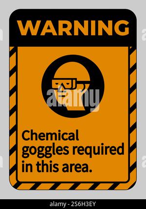Warnschild Chemikalienbrille In Diesem Bereich Erforderlich Stock Vektor
